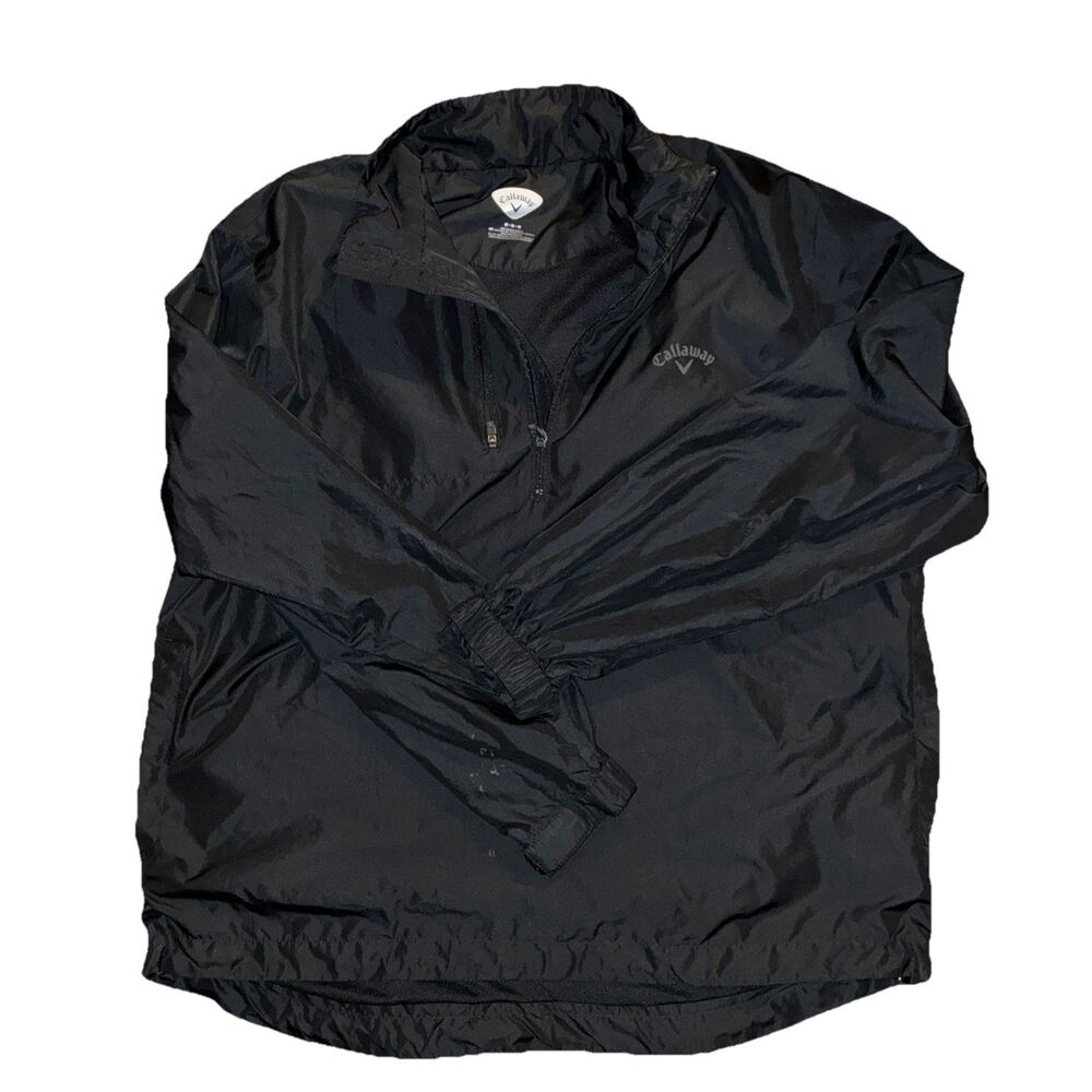 Callaway Men’s Windbreaker Jacket Long Sleeve 1/4 Zip Golf Black Medium